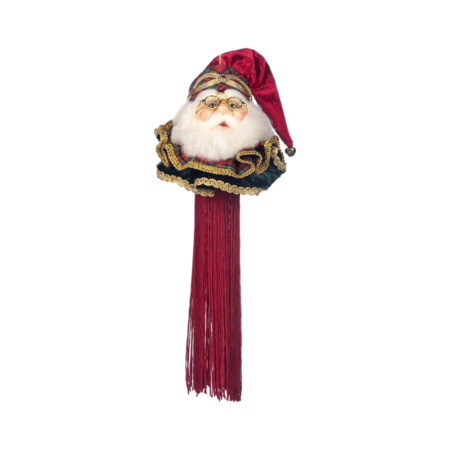 Goodwill - Natale 2025 - Babbo Natale con Nappa – Ornamento Tartan da Appendere – 17 cm Verde