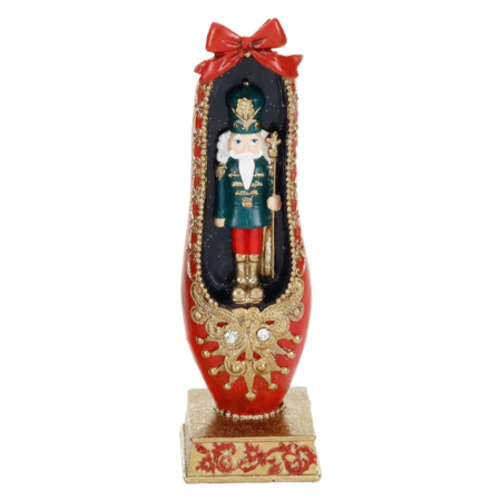 Goodwill - Natale 2025 - Scarpetta da Balletto Schiaccianoci – Oro & Rosso – 19 cm