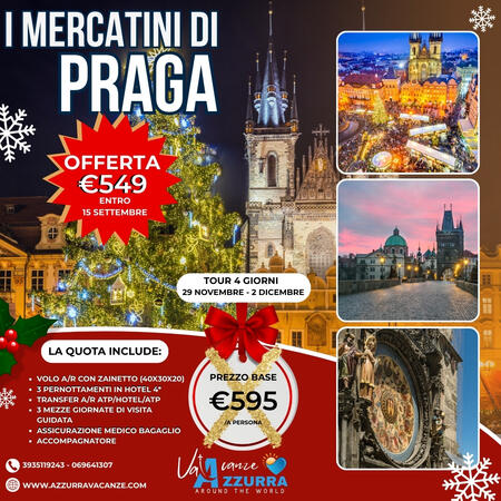 29 NOVEMBRE 2025 4 GIORNI PRAGA MERCATINI DI NATALE 