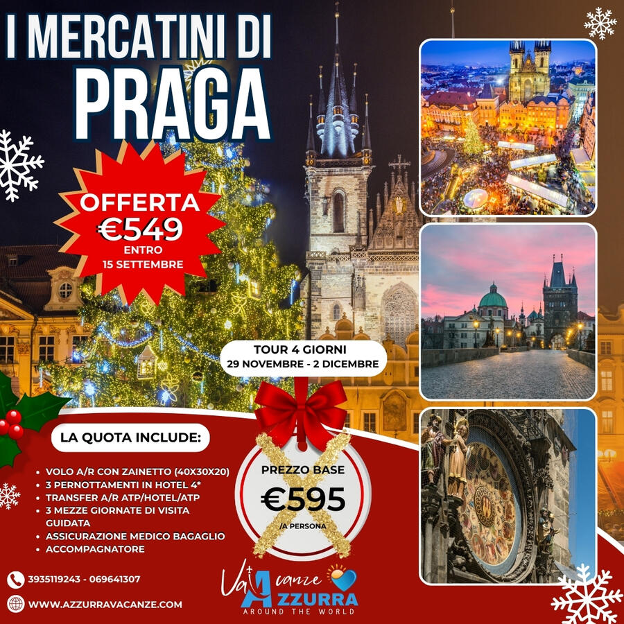 29 NOVEMBRE 2025 4 GIORNI PRAGA MERCATINI DI NATALE 