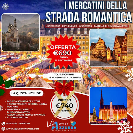 28 NOVEMBRE 2025 MERCATINI DI NATALE STRADA ROMANTICA