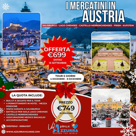 04 DICEMBRE 2025 MERCATINI DI NATALE AUSTRIA