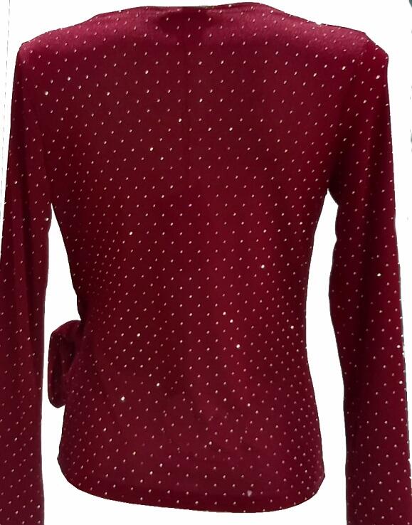 Long-sleeved elastic sweater with silver highlights, plus size 6-0048