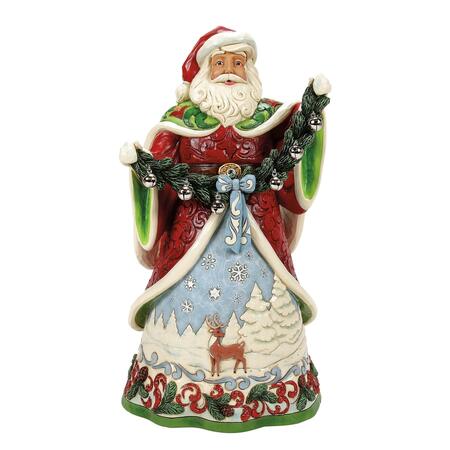 Enesco - Natale 2025 - Babbo Natale con Ghirlanda e campanelle - Jim Shore Edizione da Collezione