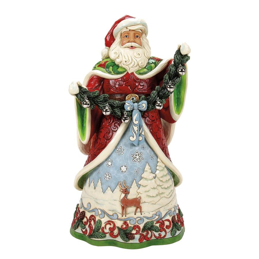 Enesco - Natale 2025 - Babbo Natale con Ghirlanda e campanelle - Jim Shore Edizione da Collezione