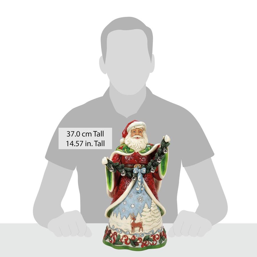 Enesco - Natale 2025 - Babbo Natale con Ghirlanda e campanelle - Jim Shore Edizione da Collezione
