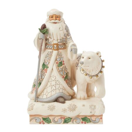 Enesco - Natale 2025 - Babbo Natale con Orso – Edizione Woodland by Jim Shore