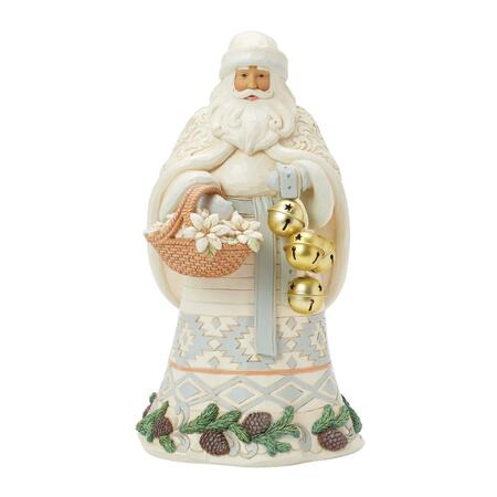 Enesco - Natale 2025 - Babbo Natale Woodland con Cesto e Campane – by Jim Shore