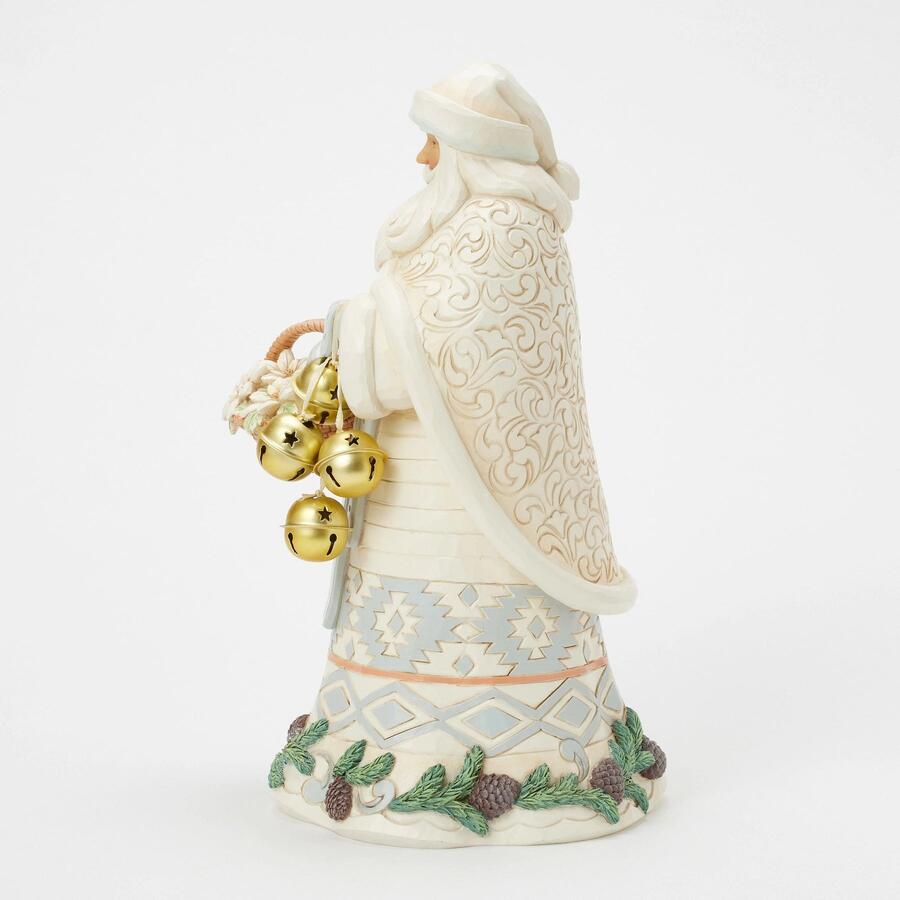 Enesco - Natale 2025 - Babbo Natale Woodland con Cesto e Campane – by Jim Shore