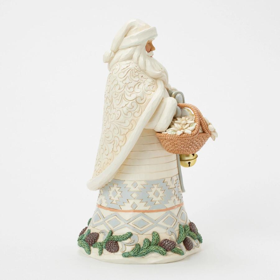Enesco - Natale 2025 - Babbo Natale Woodland con Cesto e Campane – by Jim Shore