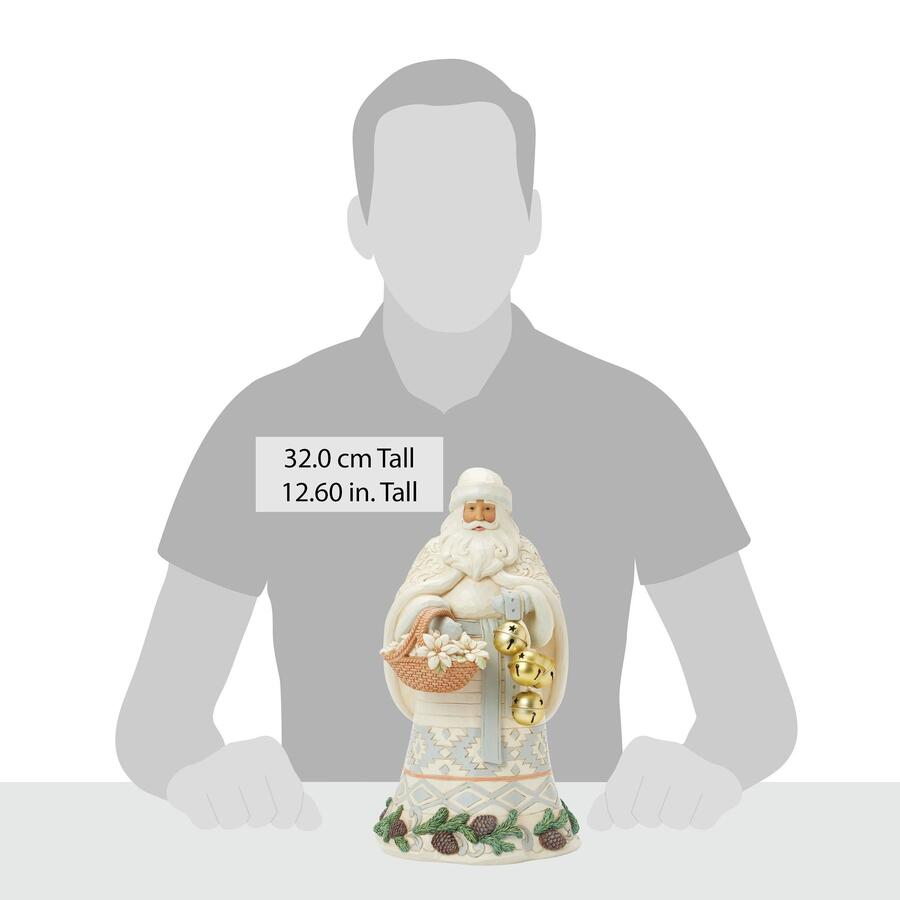 Enesco - Natale 2025 - Babbo Natale Woodland con Cesto e Campane – by Jim Shore