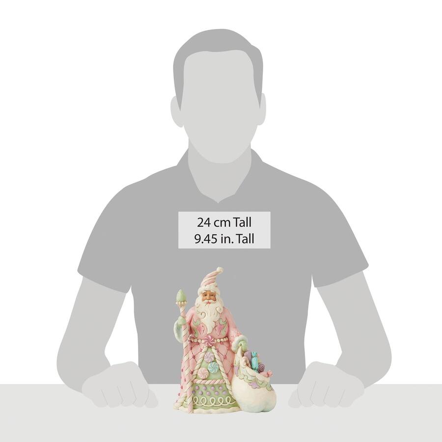 Enesco - Natale 2025 - Babbo Natale Dolci con Borsa e Bastone – Collezione Heartwood Sweets by Jim Shore