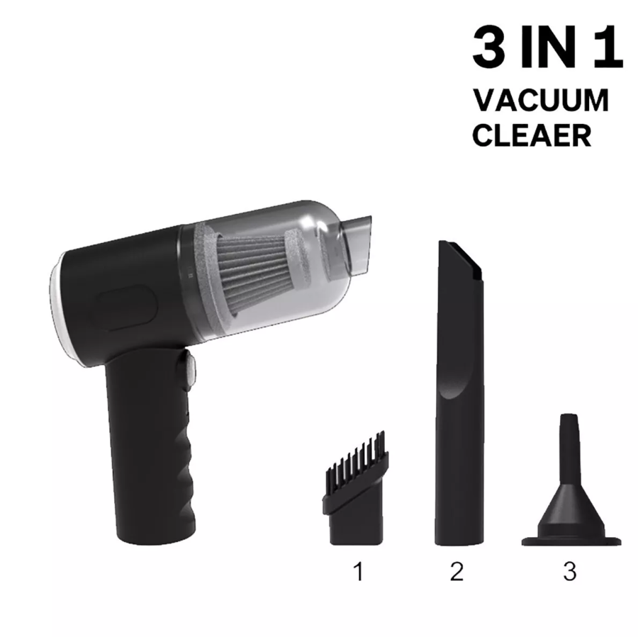 ASPIRAPOLVERE 3 IN 1 SENZA FILI ASPIRA SOFFIA USB RICARICABILE AUTO CASA UFFICIO