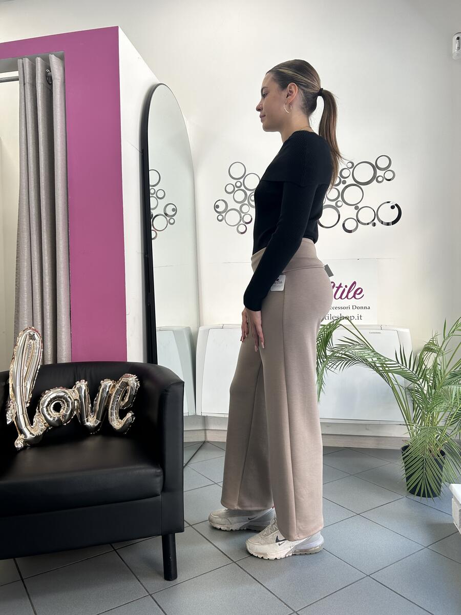 NOVITÀ Panta tuta a palazzo con risvolto in vita