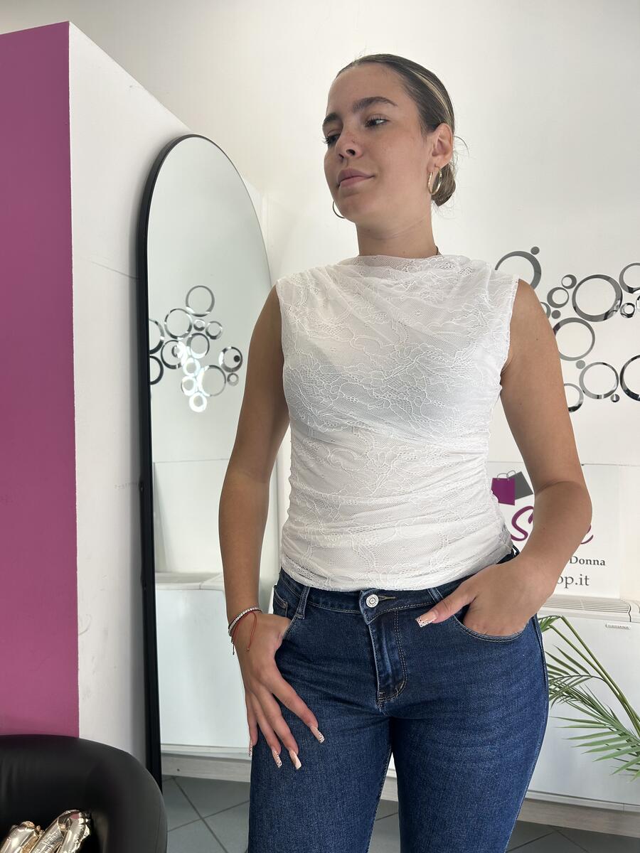 NOVITÀ Maglia smanicata in pizzo