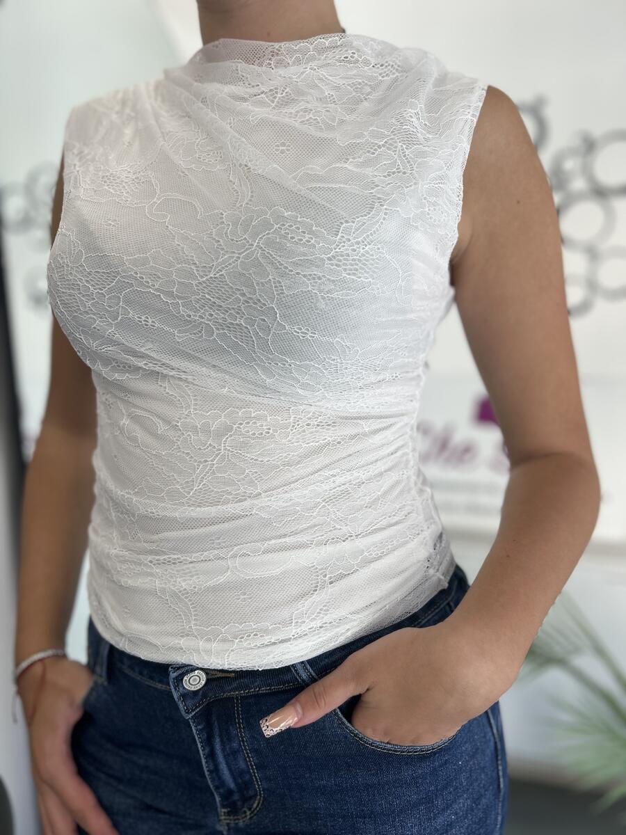 NOVITÀ Maglia smanicata in pizzo
