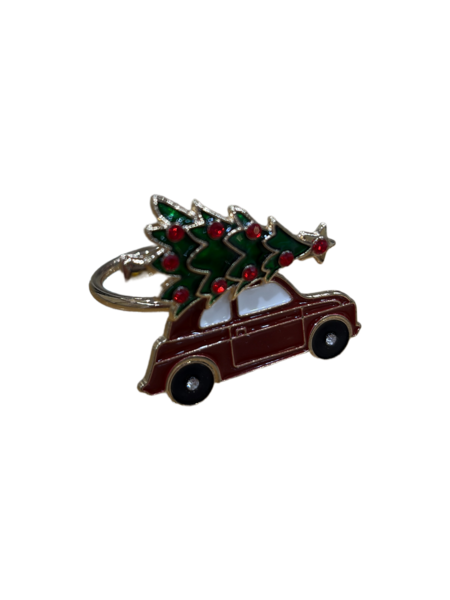 Fade - Natale 2025 - Set 6 Legatovaglioli Natalizi “Car with Tree” – Metallo