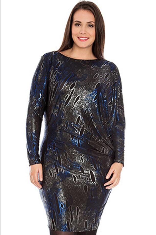 0961 Maxi dress in stretch lycra blouse, large sizes