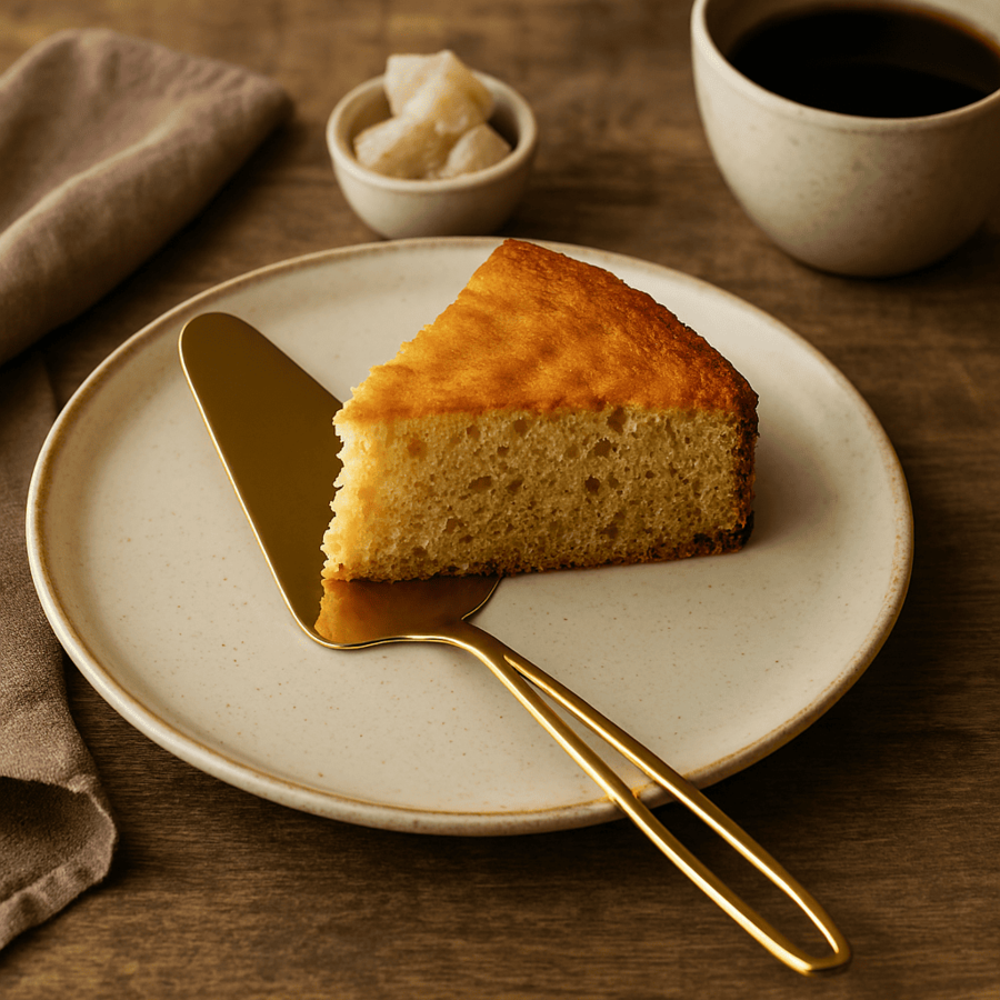 Mepra - Pala torta in acciaio inox dorato con confezione regalo "Caramella"