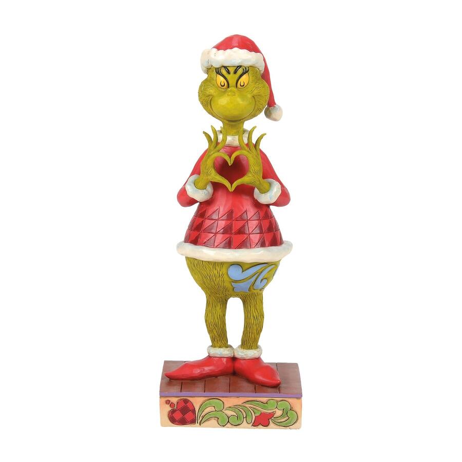 Enesco - Natale 2025 - Grinch con Mani a Cuore – Statuetta Natalizia Jim Shore dipinta a mano