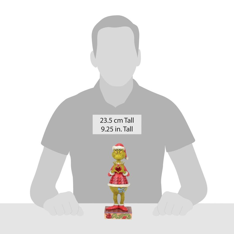 Enesco - Natale 2025 - Grinch con Mani a Cuore – Statuetta Natalizia Jim Shore dipinta a mano