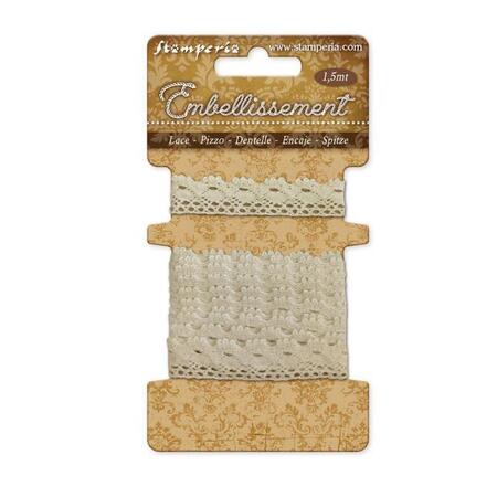 Conf 1 pizzo di cotone smerlettato m 1,5 m