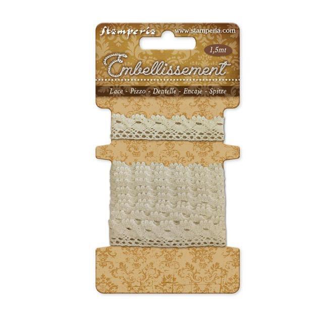 Conf 1 pizzo di cotone smerlettato m 1,5 m
