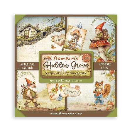 Blocco 22 fogli 20,3 x 20,3 single face Hidden Grove