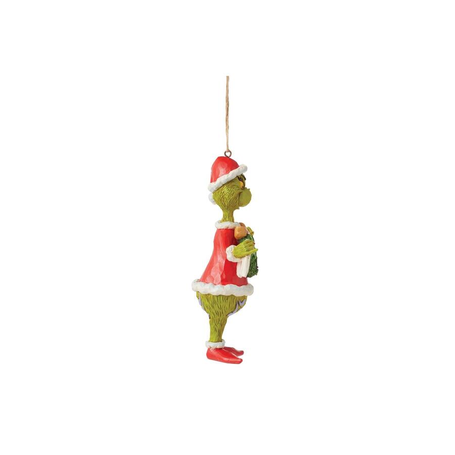 Enesco - Natale 2025 - Grinch con Striscione “Merry Christmas” – Ornamento Natalizio Jim Shore dipinto a mano