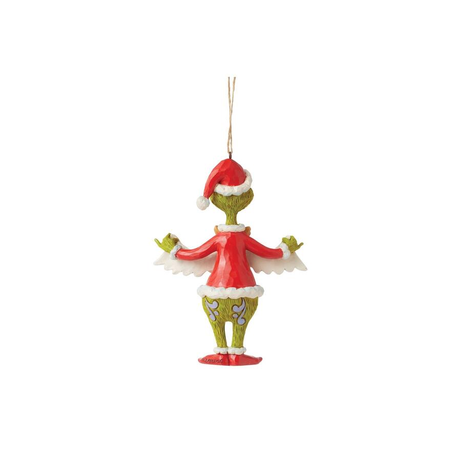 Enesco - Natale 2025 - Grinch con Striscione “Merry Christmas” – Ornamento Natalizio Jim Shore dipinto a mano