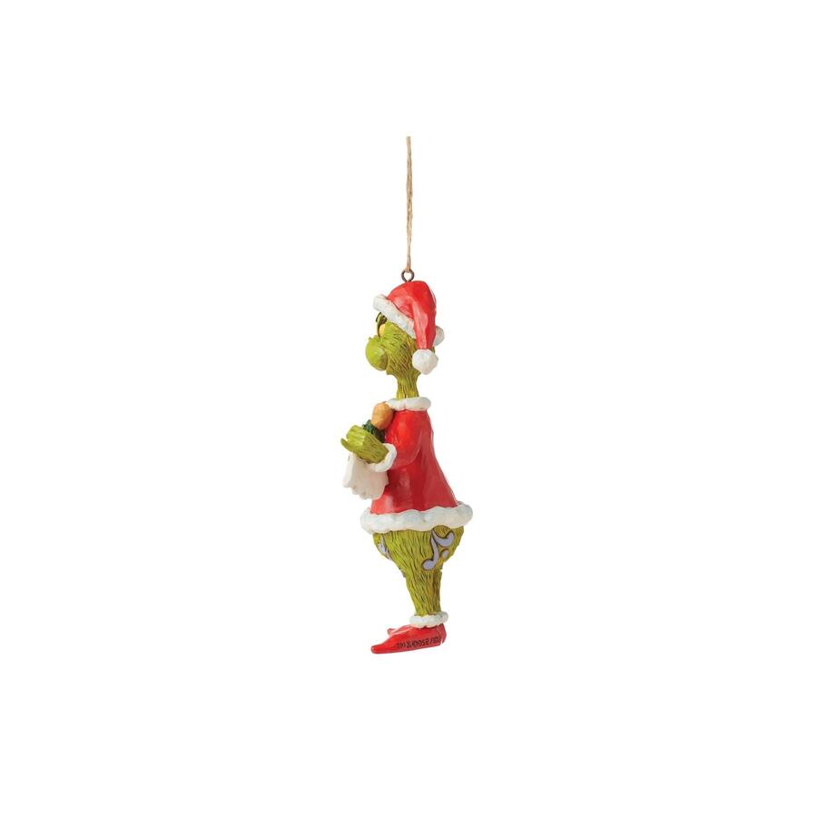 Enesco - Natale 2025 - Grinch con Striscione “Merry Christmas” – Ornamento Natalizio Jim Shore dipinto a mano