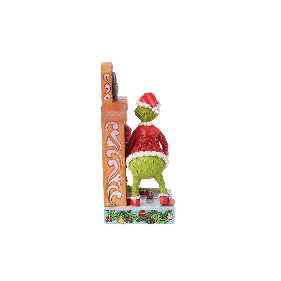 Enesco - Natale 2025 - Grinch che Spinge l’Albero – Statuetta Natalizia Jim Shore dipinta a mano