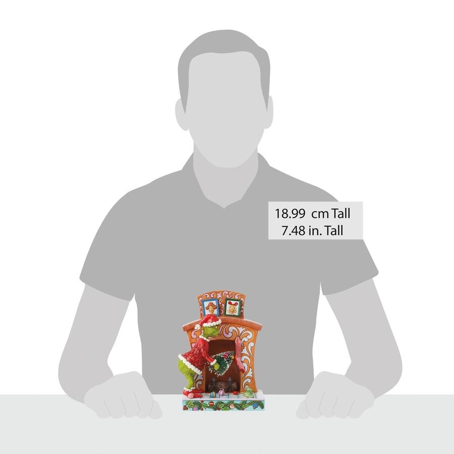Enesco - Natale 2025 - Grinch che Spinge l’Albero – Statuetta Natalizia Jim Shore dipinta a mano