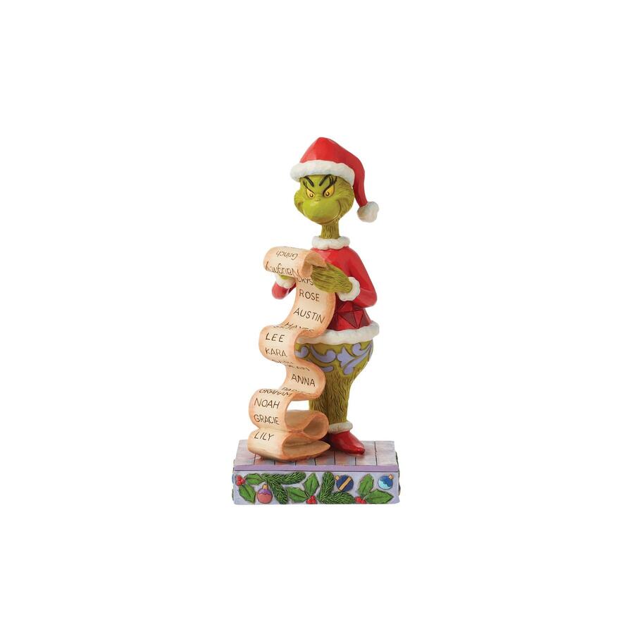 Enesco - Natale 2025 - Grinch con Lista dei Buoni e Cattivi – Statuetta Natalizia Jim Shore dipinta a mano