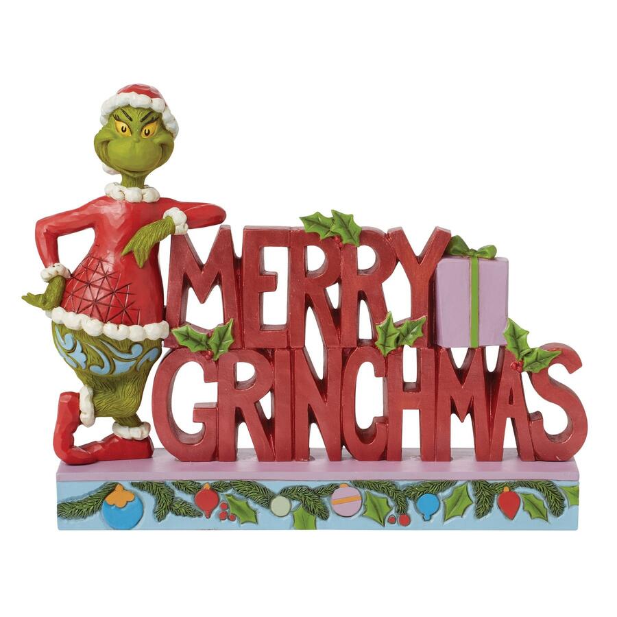 Enesco - Natale 2025 - Grinch “Merry Grinchmas” – Statuetta Natalizia Jim Shore dipinta a mano