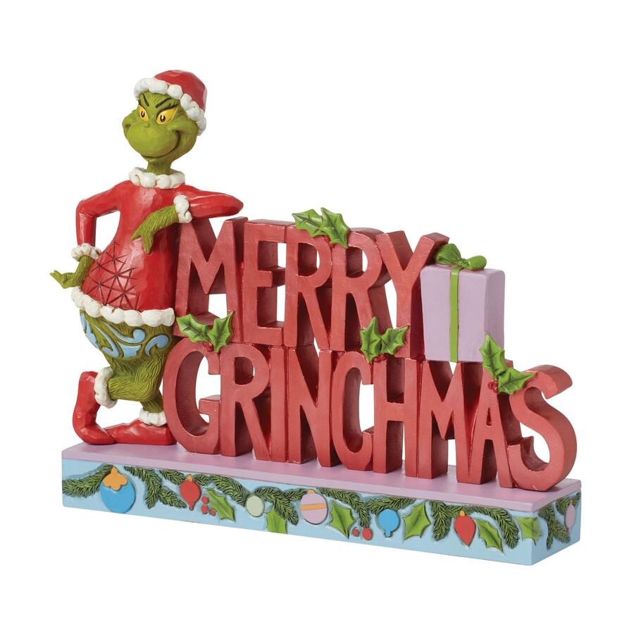 Enesco - Natale 2025 - Grinch “Merry Grinchmas” – Statuetta Natalizia Jim Shore dipinta a mano