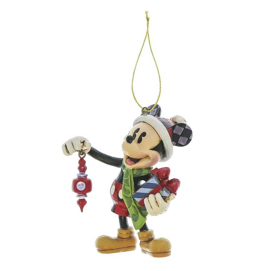 Enesco - Natale 2025 - Topolino con Regalo – Addobbo Natalizio Disney Traditions by Jim Shore