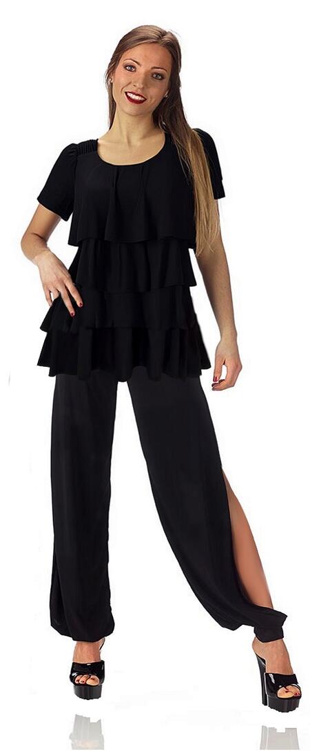 Maglia elastica a 4 balze con manichette in jersey taglia e vestibilità comoda M-XL 6-0049