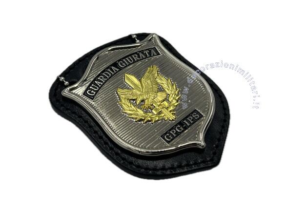 Porta placca completo di placca Guardie Giurate - Ascot