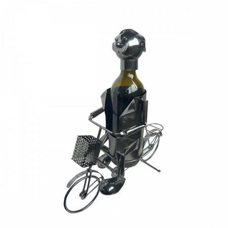 Enesco - Porta Bottiglia “Ciclista” – Decorazione in Metallo per Amanti del Vino e della Bici