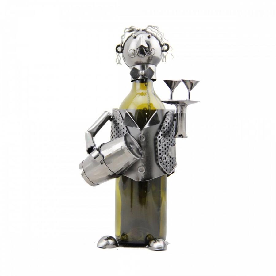 Enesco - Porta Bottiglia “Sommelier” – Decorazione in Metallo per appassionati del Vino