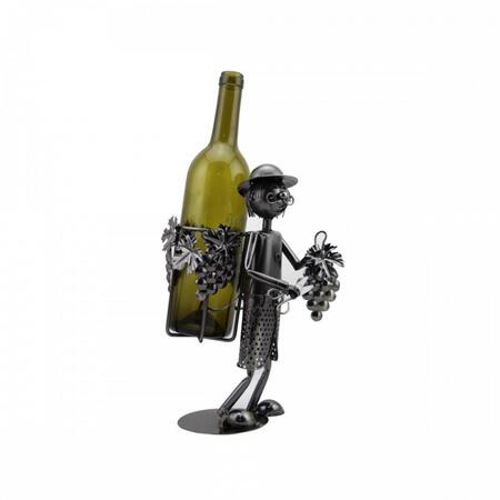 Enesco - Porta Bottiglia “Vendiemmatore” – Decorazione in Metallo per appassionati del Vino