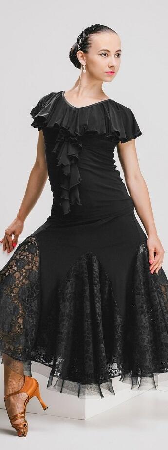 Maglia da ballo con volant a spirale U436