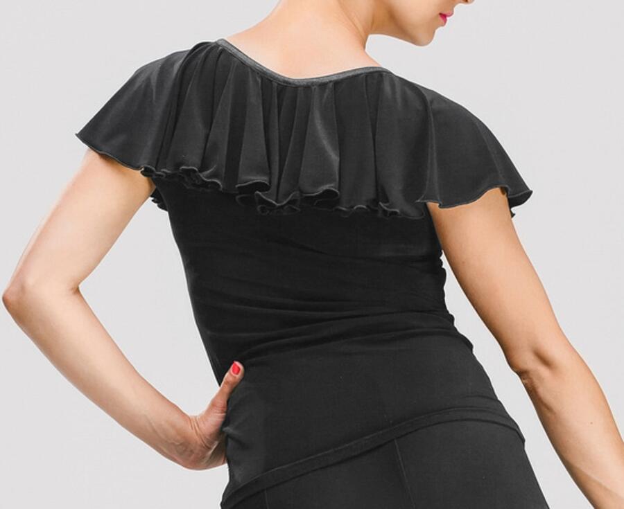 Maglia da ballo con volant a spirale U436