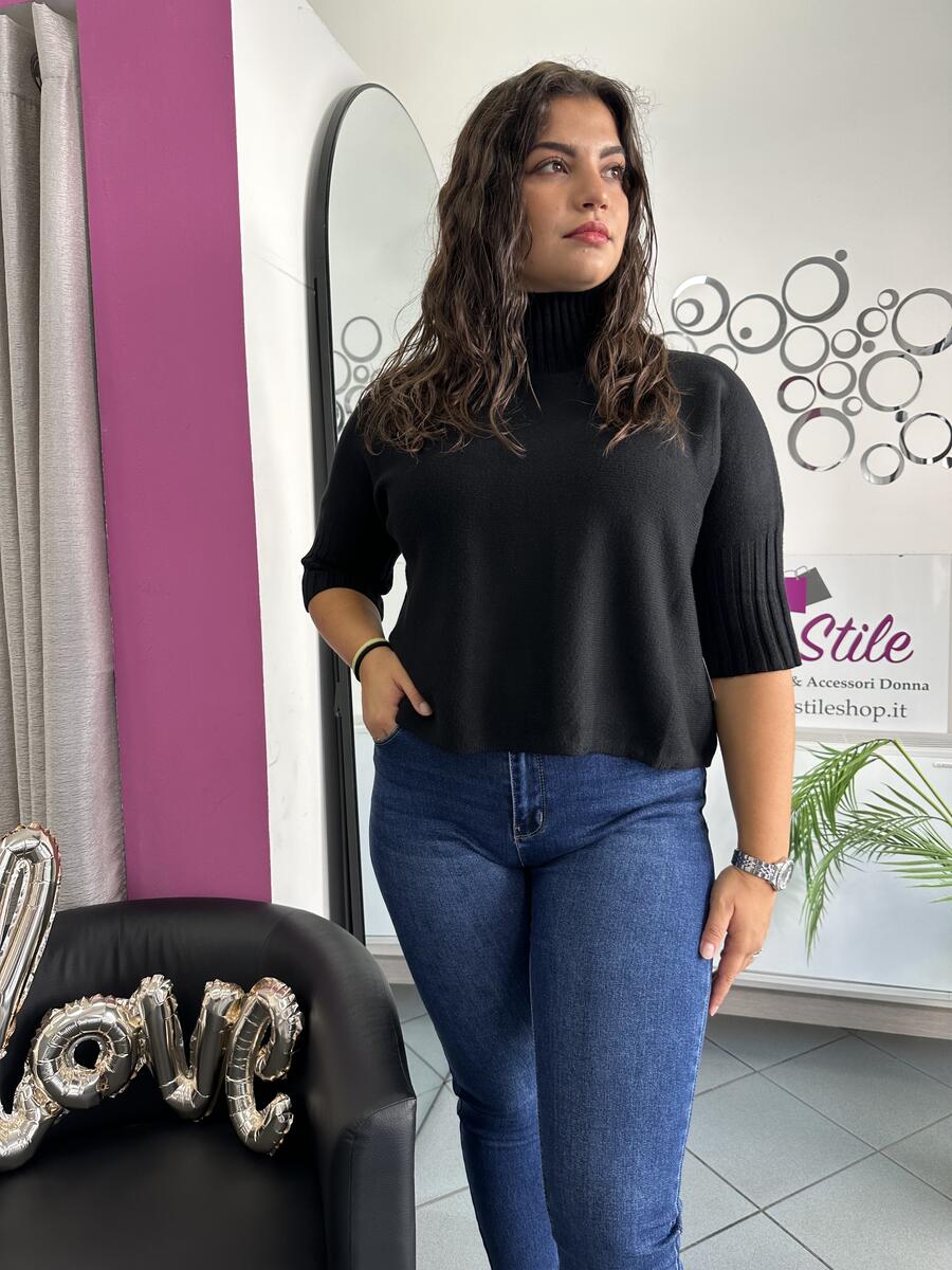 NOVITÀ Pull mezzo collo manica a 3/4
