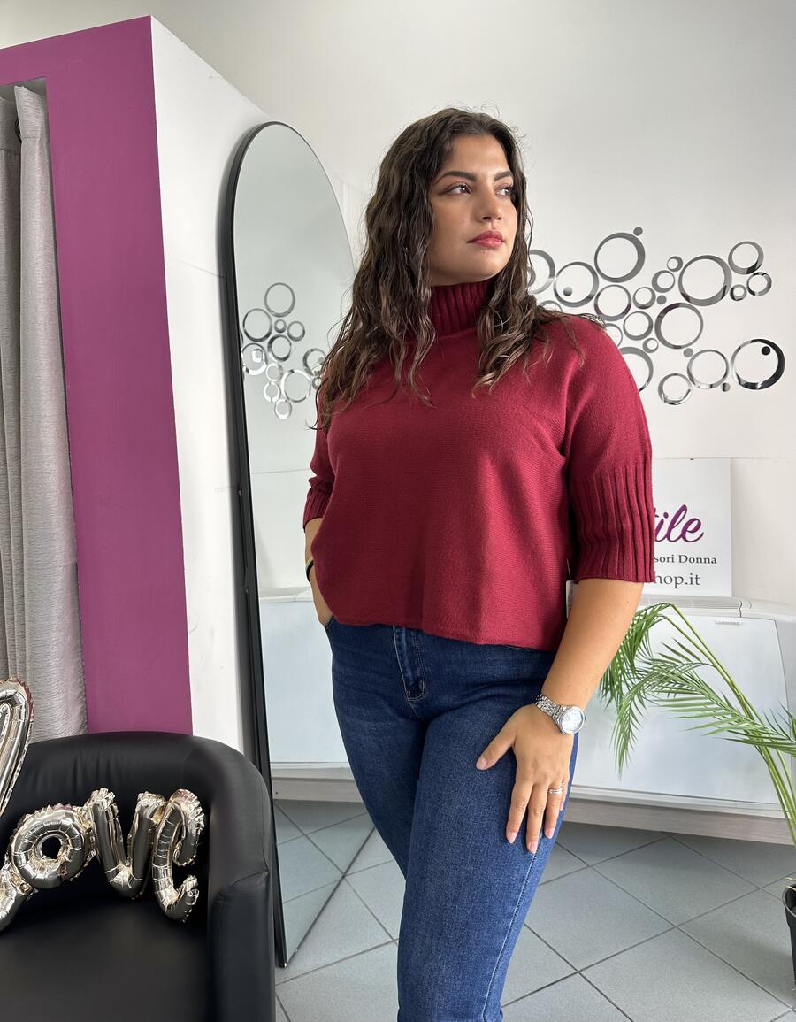 NOVITÀ Pull mezzo collo manica a 3/4