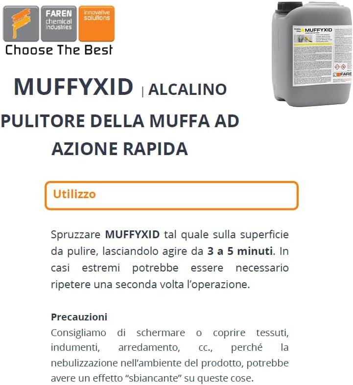 Faren MUFFYXID Rimuovi Muffa 5 Litril Pulitore Antimuffa ad Azione Rapida e Igienizzante Tanica