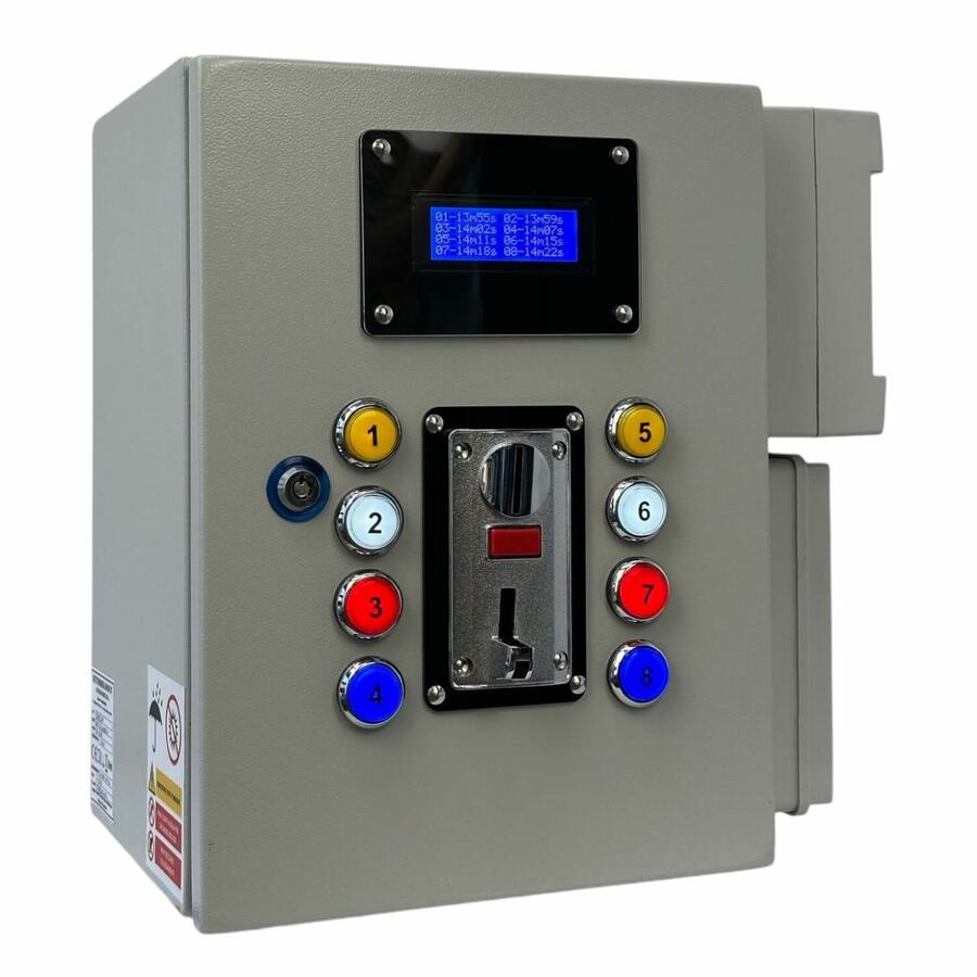 Gettoniera per 8 prese elettriche di ricarica