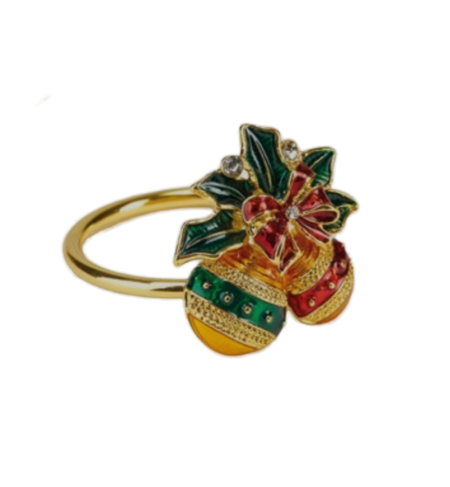 Fade - Natale 2025 - Set 6 Legatovaglioli Natalizi “Palline” – Metallo