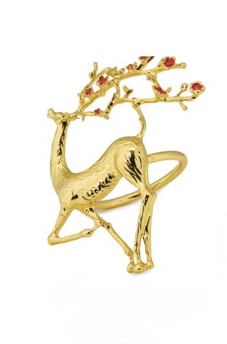 Fade - Natale 2025 - Set 6 Legatovaglioli Natalizi “Renna” – Metallo